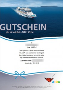 AIDA-Reisepreisgutschein